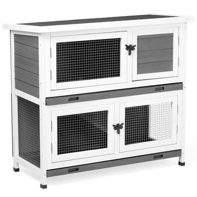 Mile High Life 2-story cedar chicken and rabbit hutch with pull-out tray — view 12
