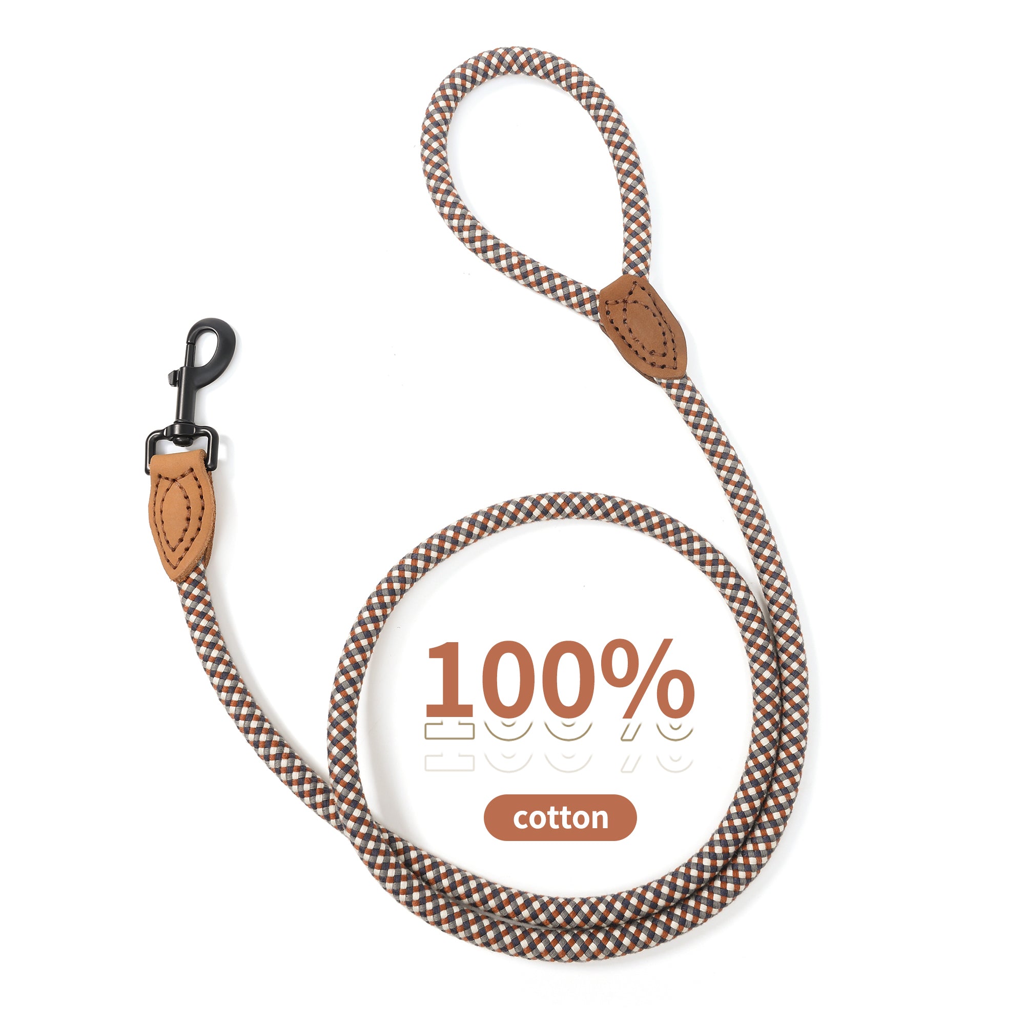 Mile High Life mountain climbing rope dog leash with leather connection — view 6