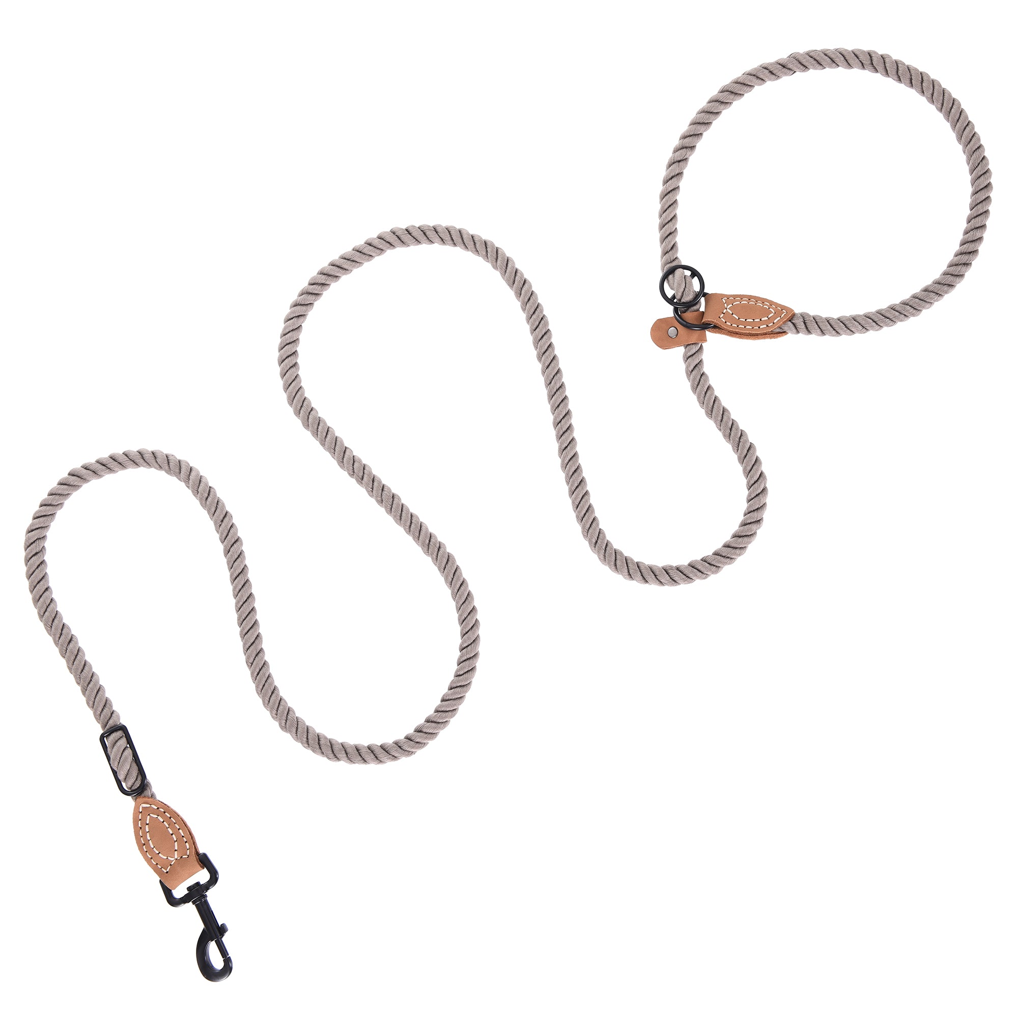 Mile High Life hands-free rope dog leash with leather connection — view 25