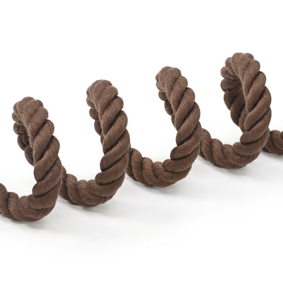 Mile High Life short braided cotton rope dog leash with leather tip — view 8
