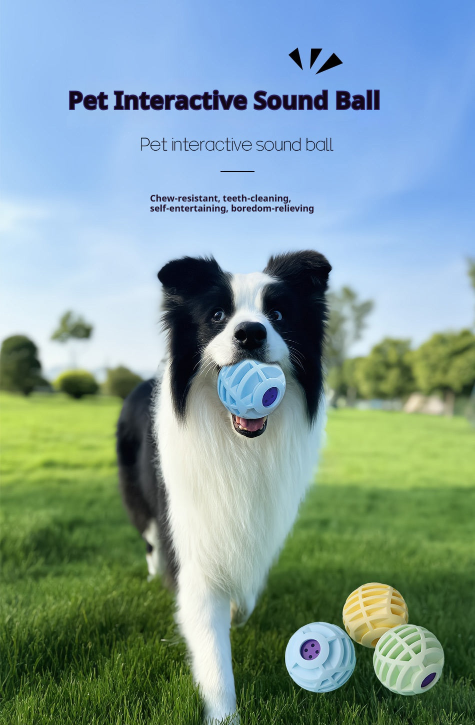 Mile High Life interactive silicone squeaky fetch ball for dogs — view 22