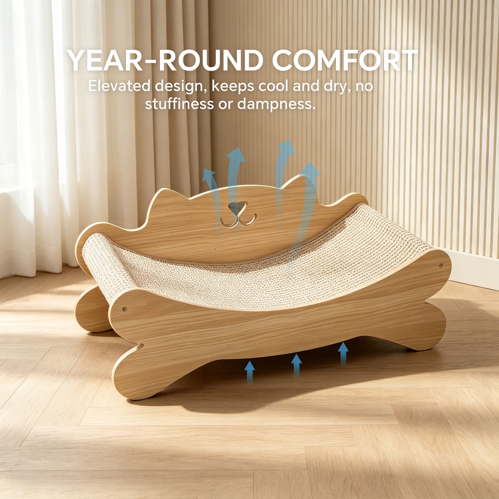 Cat-Shaped Wooden Cat Bed with Sisal Scratching Posts | 2-in-1 Cat House – gallery 9
