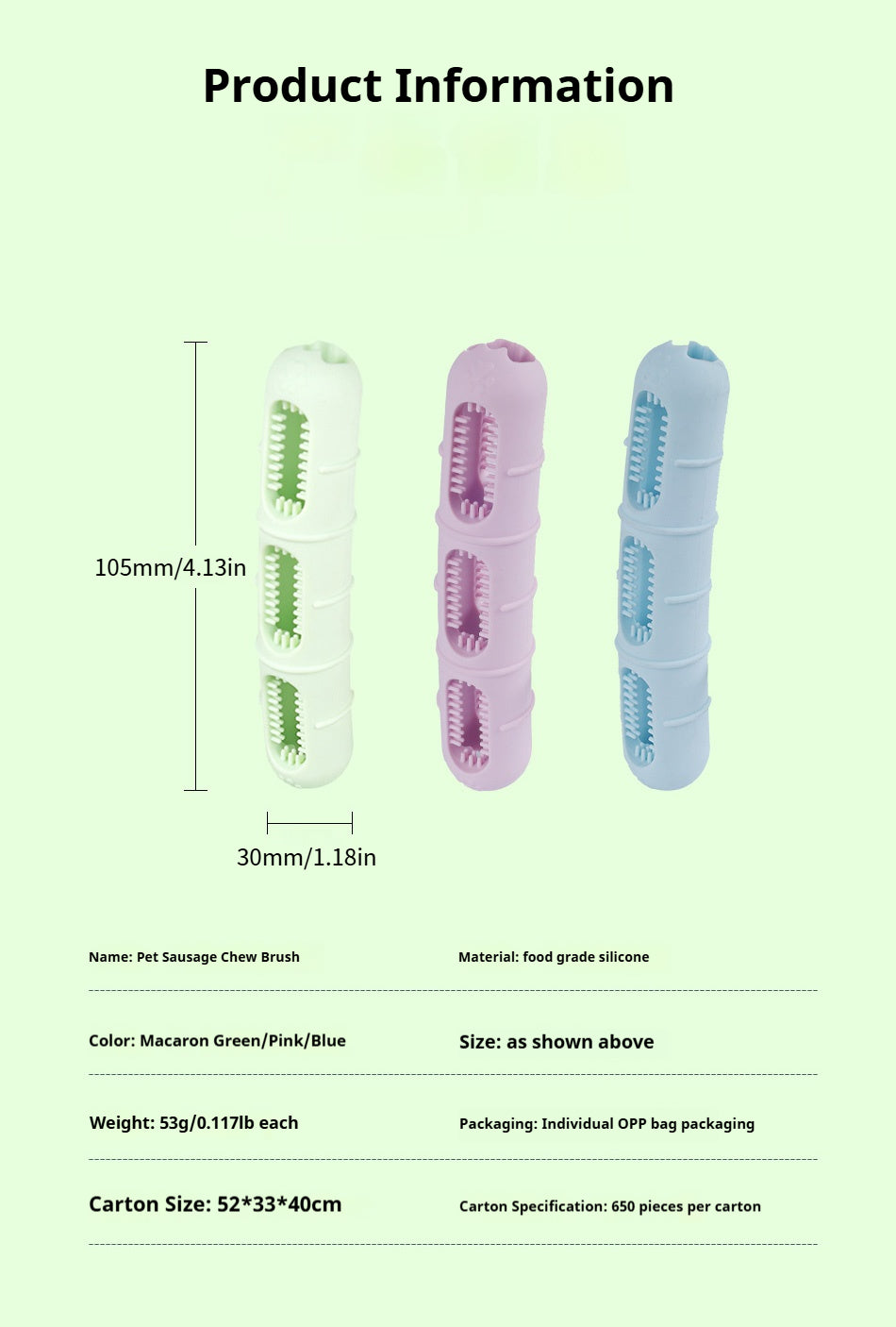 Mile High Life sausage-shaped durable dog chew toy — view 10