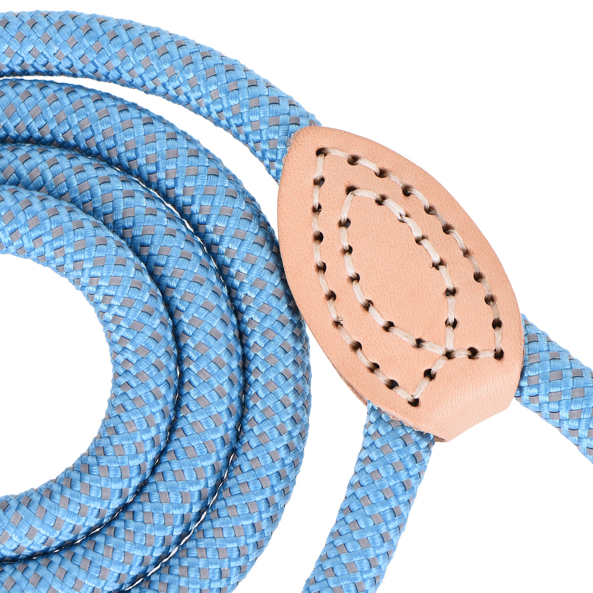 Mile High Life chew-proof climbing rope dog leash with reflective strands and leather tip — view 17