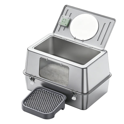 K1 Full Stainless Steel Cat Litter Box | Heavy-Duty Odor-Proof Pan – gallery 2