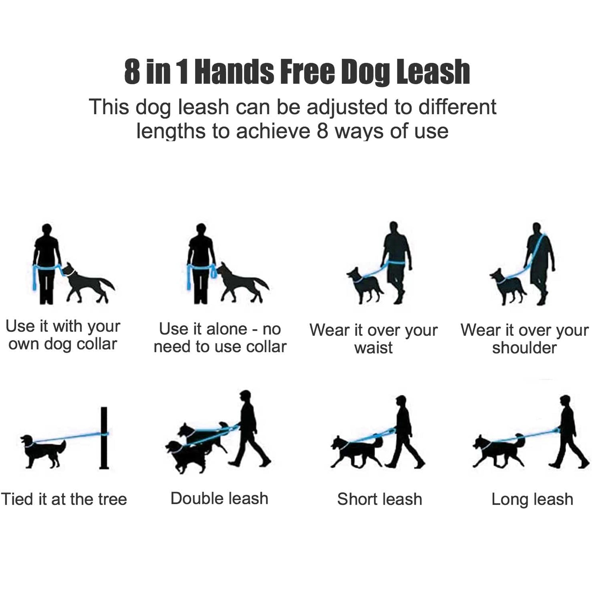 Mile High Life hands-free rope dog leash with leather connection — view 6
