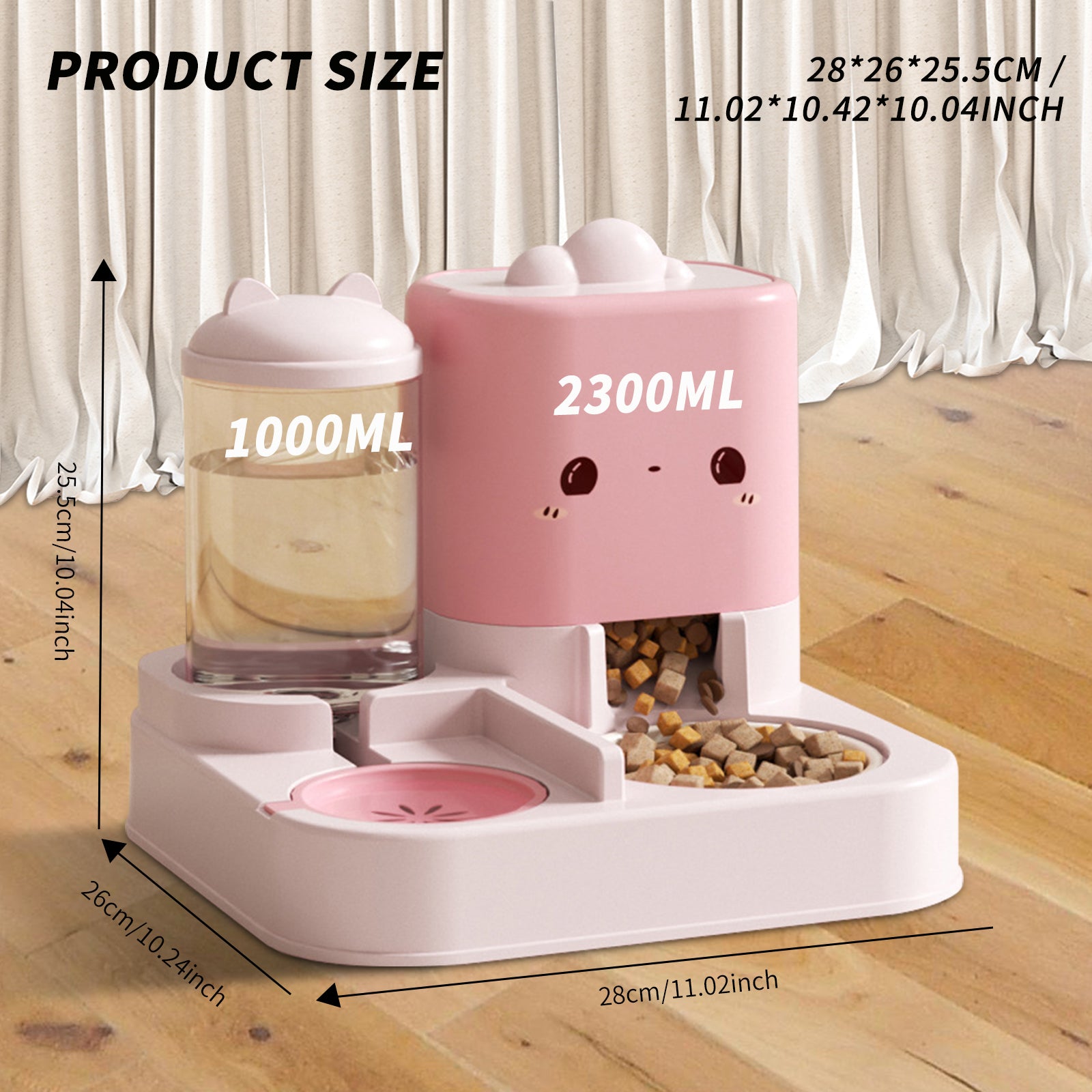 Mile High Life cat-ear cartoon pet food and water feeder bowl — view 4