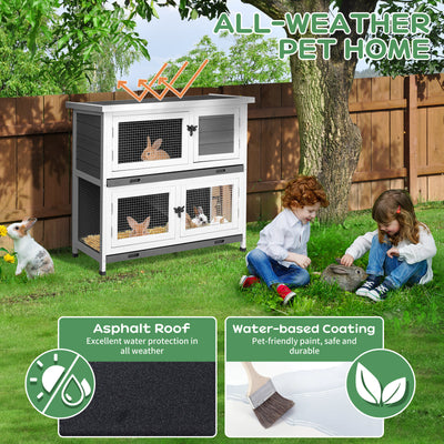 Mile High Life 2-story cedar chicken and rabbit hutch with pull-out tray — view 17