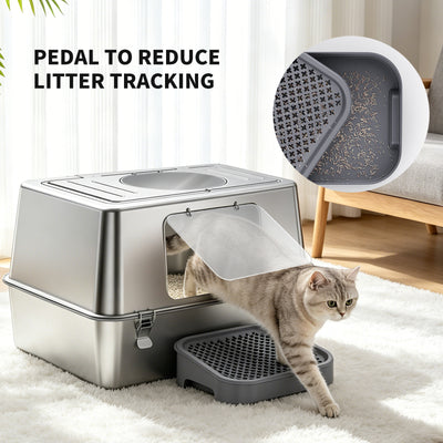 K1 Full Stainless Steel Cat Litter Box | Heavy-Duty Odor-Proof Pan – gallery 8