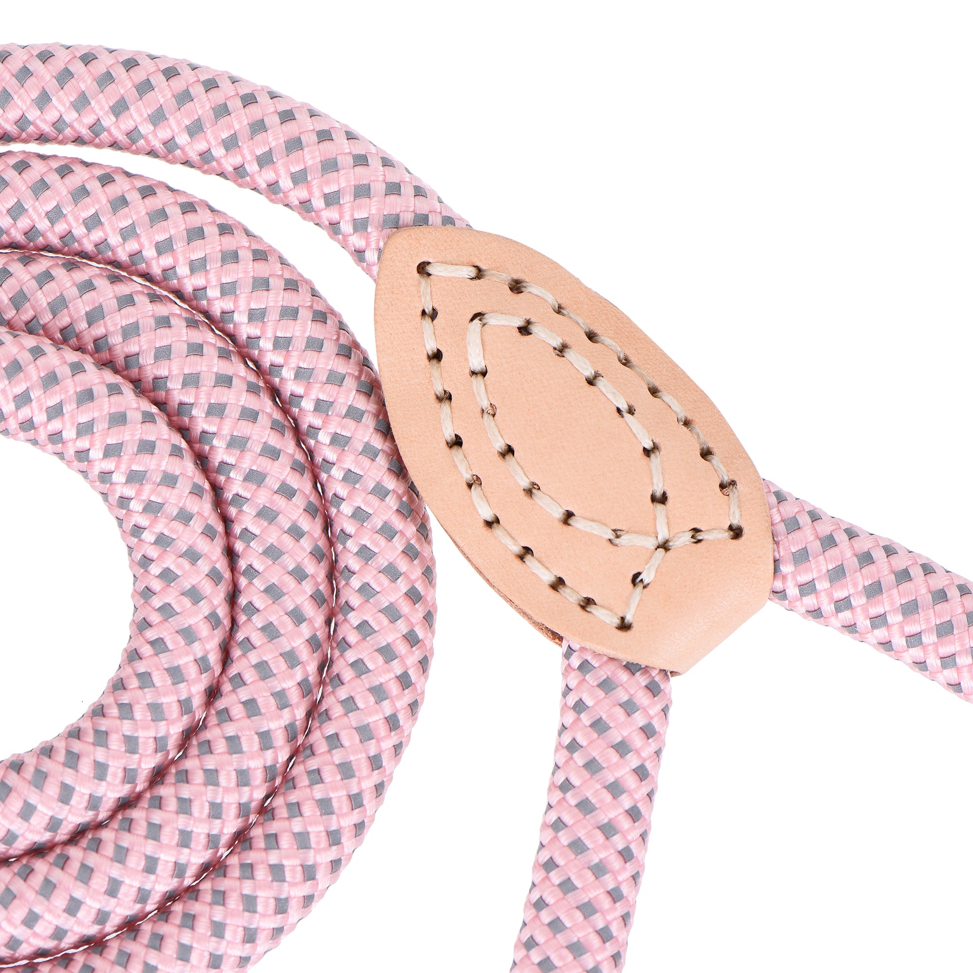 Mile High Life chew-proof climbing rope dog leash with reflective strands and leather tip — view 5