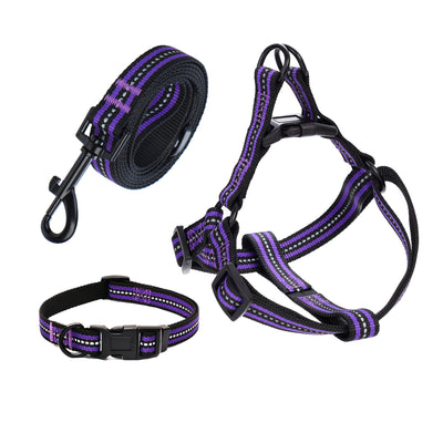 Mile High Life reflective dog collar leash and harness combo set — view 22