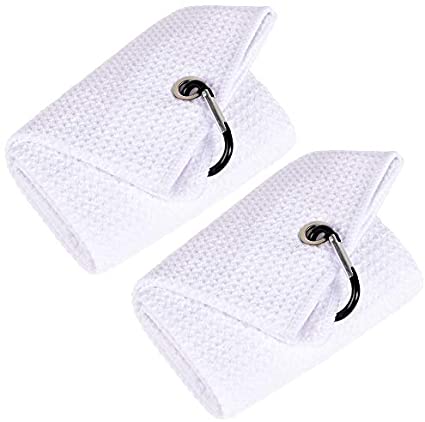 Mile High Life tri-fold premium microfiber waffle golf towel with carabiner — view 10