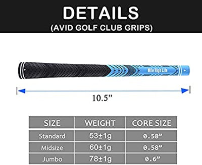 Mile High Life Avid multi-compound corded rubber golf club grips — view 4