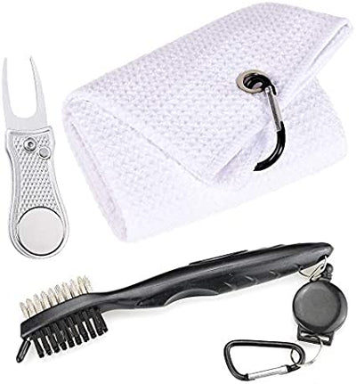 Mile High Life golf accessory set — microfiber waffle towel, brush, and foldable divot tool — view 19