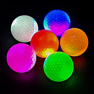 Mile High Life LED glow-in-the-dark golf balls 6-pack for night golf, main product photo