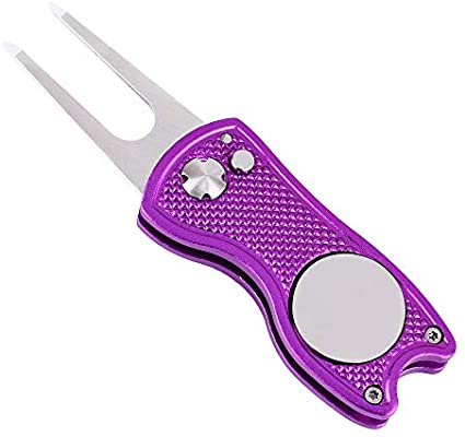 Mile High Life foldable golf divot tool with pop-up button and magnetic ball marker — view 42