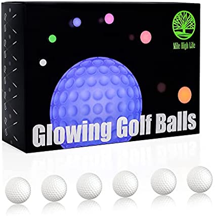 Mile High Life LED glow-in-the-dark golf balls 6-pack for night golf — view 6