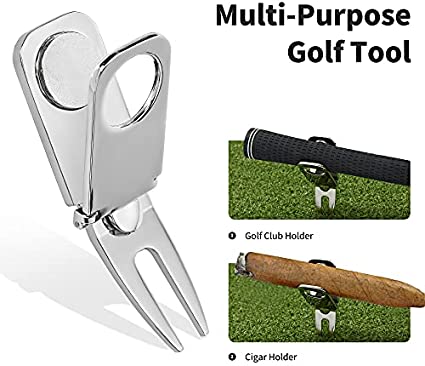 Mile High Life all-metal 3-in-1 golf divot tool with club and cigar holder — view 5