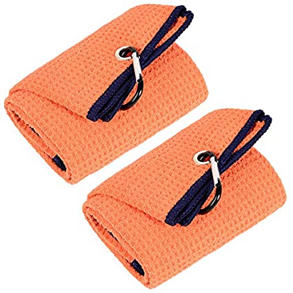 Mile High Life tri-fold premium microfiber waffle golf towel with carabiner — view 9