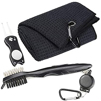 Mile High Life golf accessory set — microfiber waffle towel, brush, and foldable divot tool — view 8