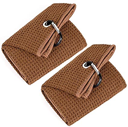 Mile High Life tri-fold premium microfiber waffle golf towel with carabiner — view 32