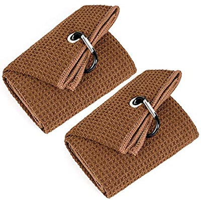 Mile High Life tri-fold premium microfiber waffle golf towel with carabiner — view 32