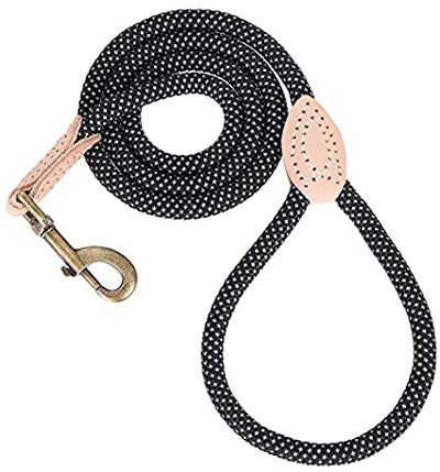 Mile High Life chew-proof climbing rope dog leash with reflective strands and leather tip — view 7