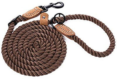 Mile High Life hands-free rope dog leash with leather connection — view 14