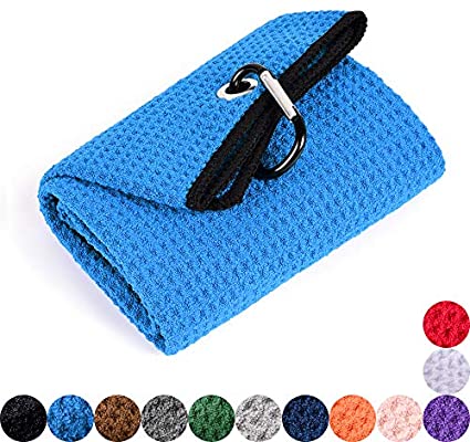 Mile High Life golf accessory set — microfiber waffle towel, brush, and foldable divot tool — view 2