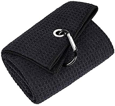 Mile High Life tri-fold premium microfiber waffle golf towel with carabiner — view 29
