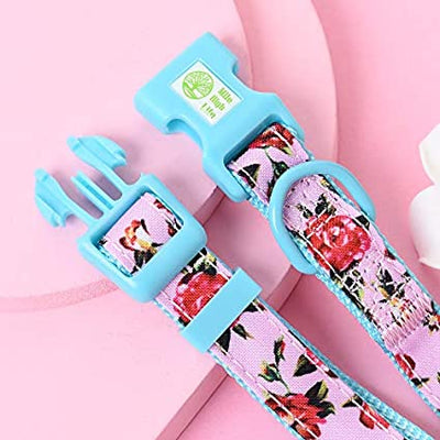 Mile High Life floral dog collar with matching bandana set, girl dog collection — view 6