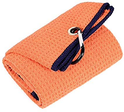 Mile High Life tri-fold premium microfiber waffle golf towel with carabiner — view 6