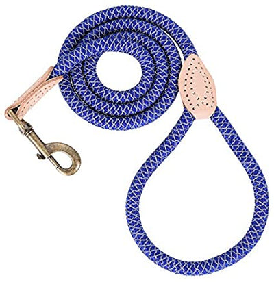 Mile High Life chew-proof climbing rope dog leash with reflective strands and leather tip — view 14