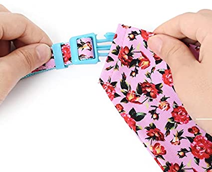 Mile High Life floral dog collar with matching bandana set, girl dog collection — view 4
