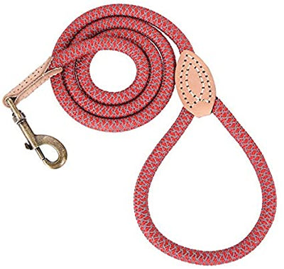 Mile High Life chew-proof climbing rope dog leash with reflective strands and leather tip — view 15