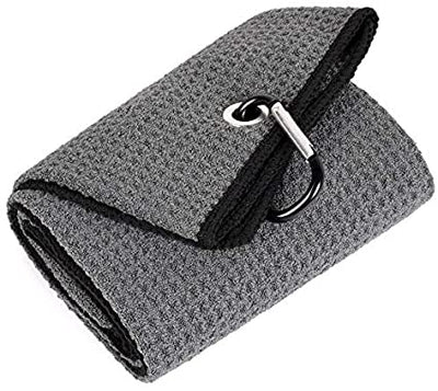 Mile High Life tri-fold premium microfiber waffle golf towel with carabiner — view 19