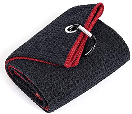 Mile High Life tri-fold premium microfiber waffle golf towel with carabiner — view 35