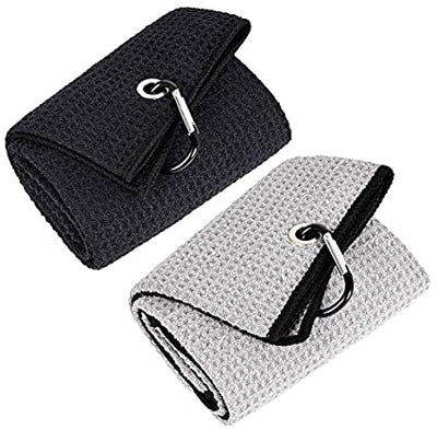 Mile High Life tri-fold premium microfiber waffle golf towel with carabiner — view 33