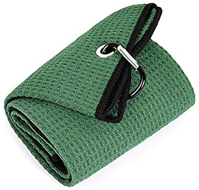 Mile High Life tri-fold premium microfiber waffle golf towel with carabiner — view 12