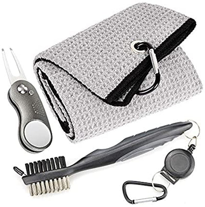 Mile High Life golf accessory set — microfiber waffle towel, brush, and foldable divot tool — view 24