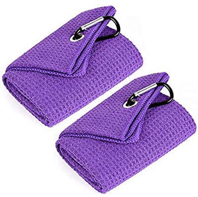 Mile High Life tri-fold premium microfiber waffle golf towel with carabiner — view 25
