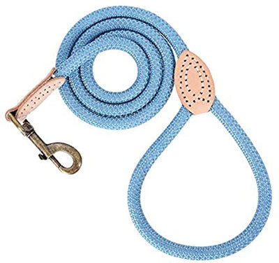 Mile High Life chew-proof climbing rope dog leash with reflective strands and leather tip — view 13