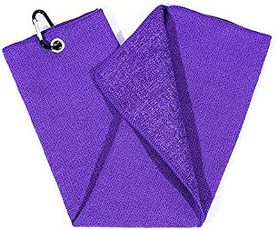Mile High Life dual-side tri-fold microfiber golf towel with scrub and soft sides, main product photo