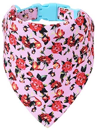 Mile High Life floral dog collar with matching bandana set, girl dog collection — view 36