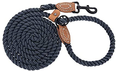 Mile High Life hands-free rope dog leash with leather connection — view 15