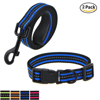 Mile High Life reflective dog collar leash and harness combo set — view 9