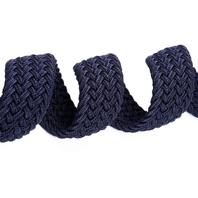 Young Boys Girls | Braided Stretch Elastic Belt | Pin Prong Buckle | Loop End Tip | 1" width | 5 Sizes 5 Colors