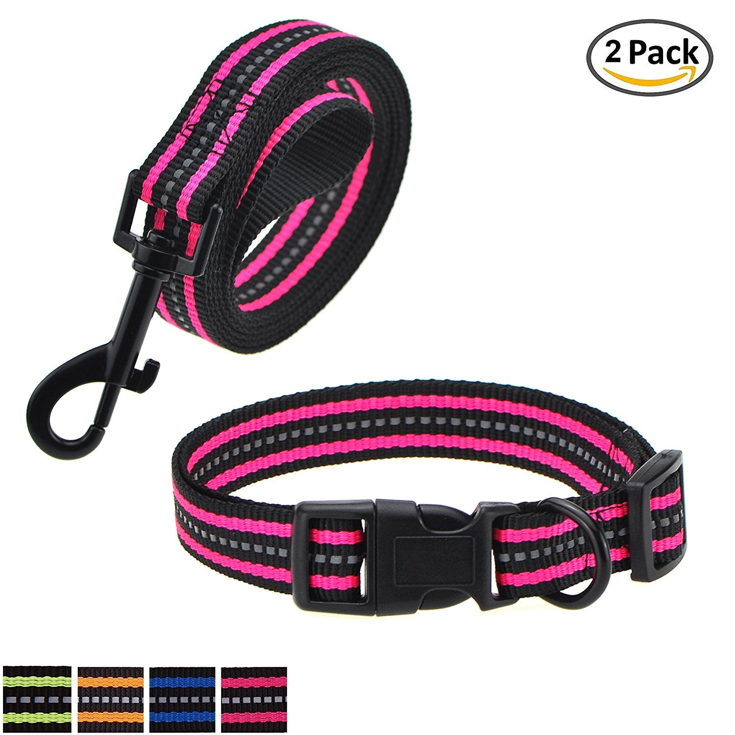 Mile High Life reflective dog collar leash and harness combo set — view 15