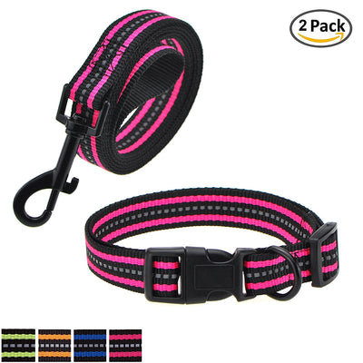 Mile High Life reflective dog collar leash and harness combo set — view 15