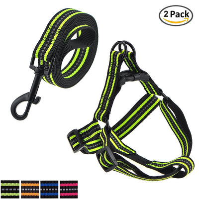 Mile High Life reflective dog collar leash and harness combo set — view 16